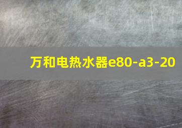 万和电热水器e80-a3-20