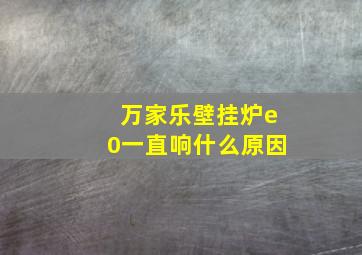 万家乐壁挂炉e0一直响什么原因