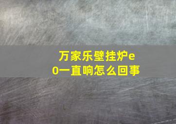 万家乐壁挂炉e0一直响怎么回事