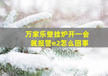 万家乐壁挂炉开一会就报警e2怎么回事