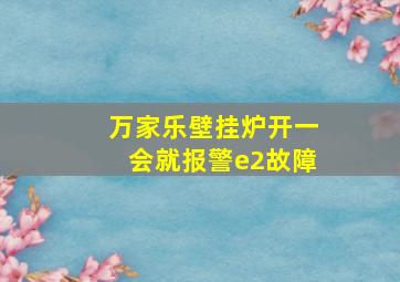 万家乐壁挂炉开一会就报警e2故障