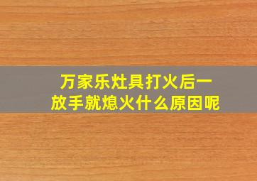 万家乐灶具打火后一放手就熄火什么原因呢