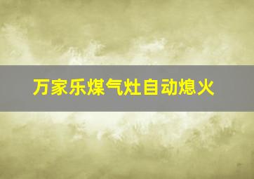 万家乐煤气灶自动熄火