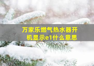 万家乐燃气热水器开机显示e1什么意思