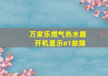 万家乐燃气热水器开机显示e1故障