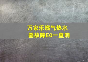 万家乐燃气热水器故障E0一直响