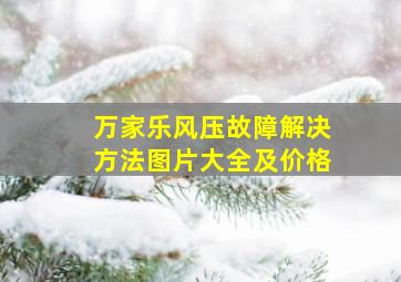 万家乐风压故障解决方法图片大全及价格