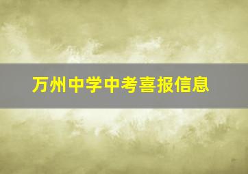 万州中学中考喜报信息