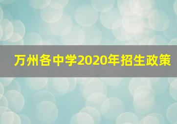 万州各中学2020年招生政策