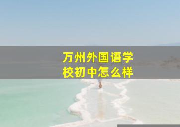 万州外国语学校初中怎么样