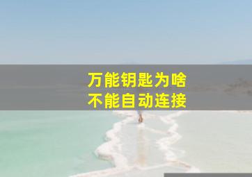 万能钥匙为啥不能自动连接