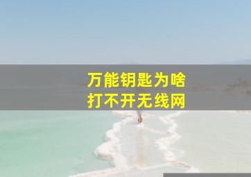 万能钥匙为啥打不开无线网