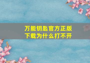 万能钥匙官方正版下载为什么打不开