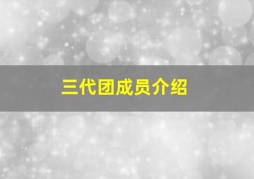 三代团成员介绍