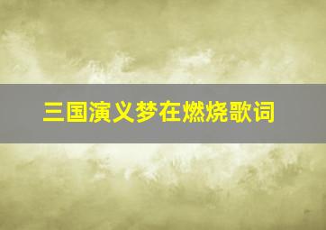 三国演义梦在燃烧歌词