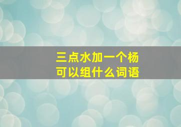 三点水加一个杨可以组什么词语