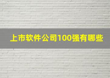 上市软件公司100强有哪些