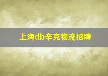 上海db辛克物流招聘