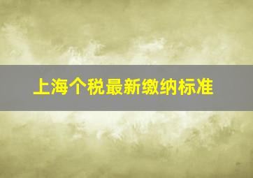 上海个税最新缴纳标准