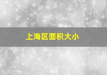 上海区面积大小