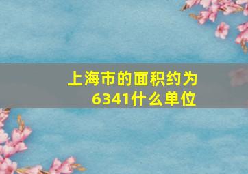 上海市的面积约为6341什么单位