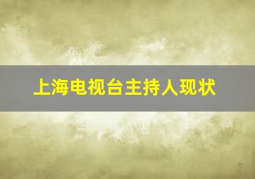 上海电视台主持人现状