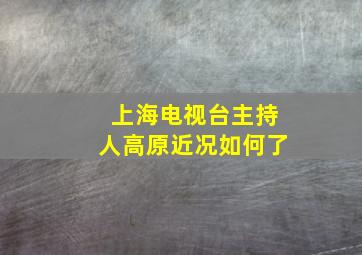 上海电视台主持人高原近况如何了