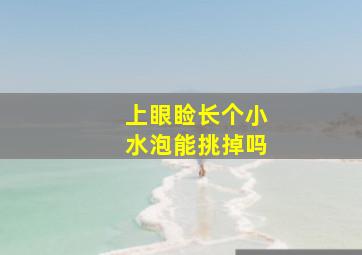 上眼睑长个小水泡能挑掉吗