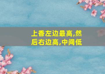 上香左边最高,然后右边高,中间低