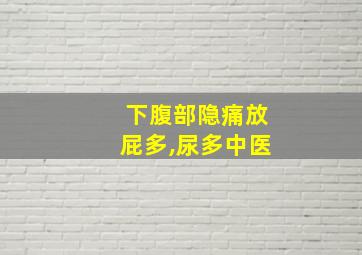 下腹部隐痛放屁多,尿多中医