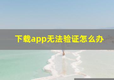 下载app无法验证怎么办