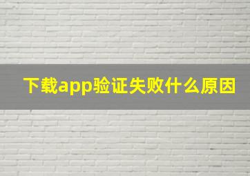 下载app验证失败什么原因