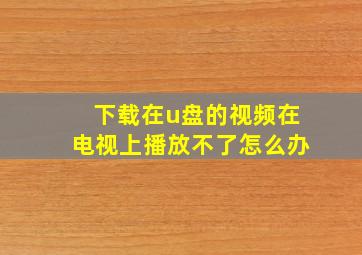 下载在u盘的视频在电视上播放不了怎么办