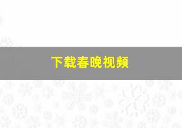 下载春晚视频