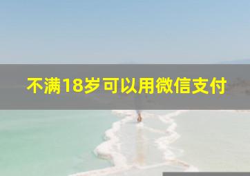 不满18岁可以用微信支付