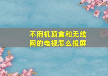 不用机顶盒和无线网的电视怎么投屏