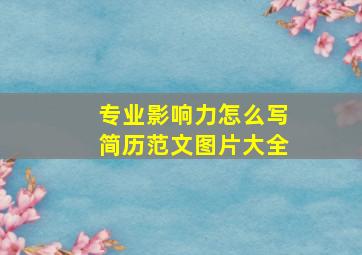 专业影响力怎么写简历范文图片大全