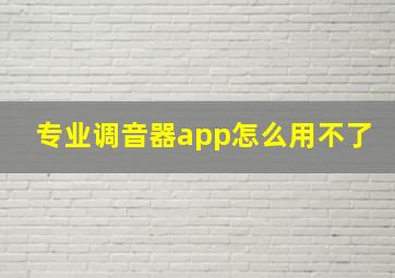 专业调音器app怎么用不了