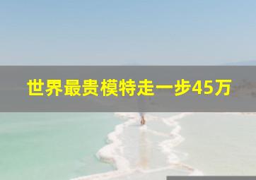 世界最贵模特走一步45万