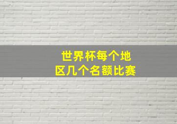 世界杯每个地区几个名额比赛