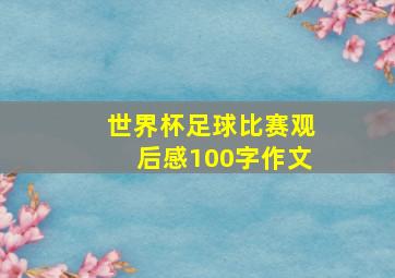 世界杯足球比赛观后感100字作文