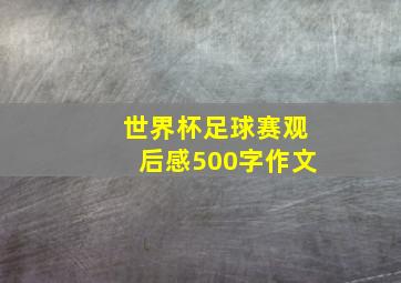 世界杯足球赛观后感500字作文