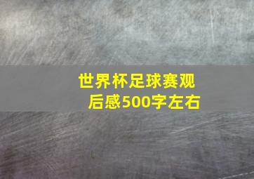 世界杯足球赛观后感500字左右