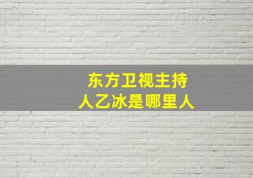 东方卫视主持人乙冰是哪里人