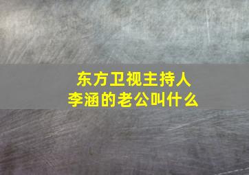 东方卫视主持人李涵的老公叫什么