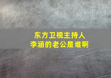 东方卫视主持人李涵的老公是谁啊