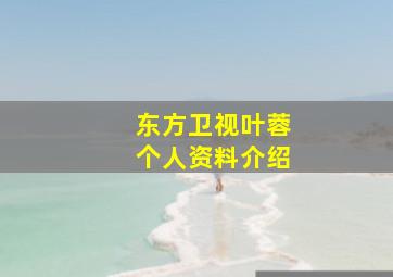 东方卫视叶蓉个人资料介绍