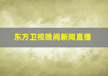 东方卫视晚间新闻直播