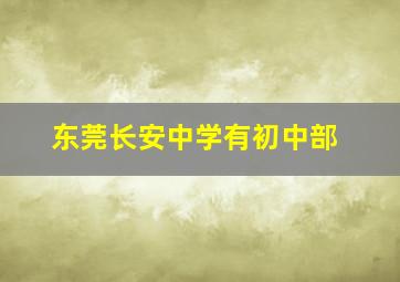 东莞长安中学有初中部