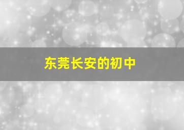 东莞长安的初中